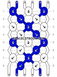 the diagram shows how to draw an interlaced chain with blue circles and arrows