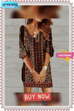 Women's Casual Dress Ethnic Dress Shift Dress Mini Dress Black Wine Red 3/4 Length Sleeve Floral Print Winter Fall Spring V Neck Fashion Daily Loose Fit S M L Xl Xxl 3xl Bohemian Half Sleeve Fall Dresses, Fall Bohemian Half Sleeve Dresses, Bohemian Printed Dress With 3/4 Sleeves, Bohemian 3/4 Sleeve Printed Dress, Red Bohemian Dress With 3/4 Sleeves, Bohemian Red Dress With 3/4 Sleeves, Bohemian Red Dresses With 3/4 Sleeve, Bohemian Boho Dress With 3/4 Sleeves, Red Half Sleeve Bohemian Dress