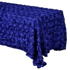 a blue table cloth on a white background