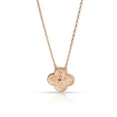 Van Cleef & Arpels Vintage Alhambra Necklace In 18k Rose Gold Necklace / Rose Gold Van Cleef &Amp; Arpels Van Cleff Necklace, Luxury 14k Gold Filigree Necklaces, Luxury Rose Gold Flower Pendant Necklace, Gold Van Cleef, Vintage Alhambra Necklace, Alhambra Necklace, Necklace Rose Gold, Necklace Rose, Van Cleef Arpels