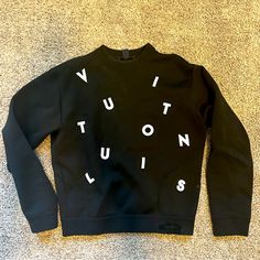 Louis Vuitton Alphabet Black And White Sweater. Perfect Condition. Size S But Fits Medium As Well. Louis Vuitton Sweater, Black And White Sweater, White Sweater, White Sweaters, Colorful Sweaters, Alphabet, Sweaters For Women, Louis Vuitton, Black White