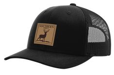 A leather patch with a silhouette of a proud buck topped with "Southern Strut". It is offered in 4 different hat colors Black Hat With Leather Backing And Curved Brim, Casual Black Trucker Hat With Leather Patch, Black Leather Hat With Leather Patch, Black Leather Trucker Hat With Leather Patch, Black Leather Hat With Logo Patch, Black Trucker Hat With Leather Patch For Outdoor, Black Hat With Leather Patch And Flat Brim, Black Flat Brim Hat With Leather Patch, Walking Tall