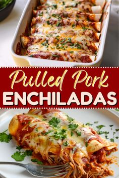 this is an image of pulled pork enchiladas