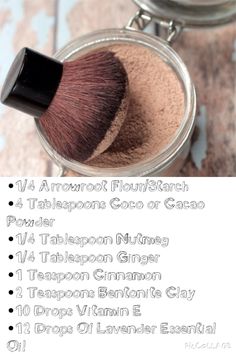 Homemade Face Powder, Face Powder Diy, Diy Foundation Cream, Diy Setting Powder, Diy Body Powder, Diy Face Wash Powder, Diy Face Powder Recipes, Diy Foundation Powder, Diy Face Powder Foundation