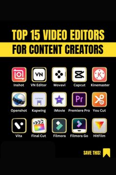 15 Video Editing Apps For Content Creators Best Editing Apps For Videos, Apps For Content Creators, Free Video Editing Apps, Free Editing Apps, Human Video, Best Editing App, Instagram Marketing Plan, Suggested App, Technology Video