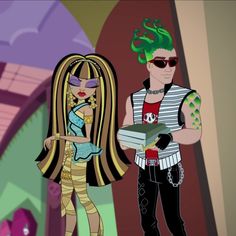 Monster High Halloween Costumes Couple, Deuce Monster High Costume, Cleo De Nile And Deuce Costume, Cleo And Dulce Halloween, Duce Monster High