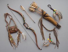 an assortment of different types of arrows and other items