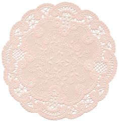 a white doily on a white background