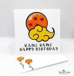 a happy birthday card with an elephant on it