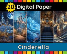 the digital paper is designed to look like cinderella's castle