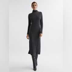 Reiss Sweater Dress Womens Large Charcoal Cady Fitted Midi Wool Cashmere Knitted. Like New, Never Worn- Tags Attached. Tag Size Large, See Photos For Measurements. Thanks For Taking A Look! Reiss Sweater Dress, Sweater Dress, Cashmere, Midi Dress, Like New, Take That, Womens Dresses, Wool, Tags