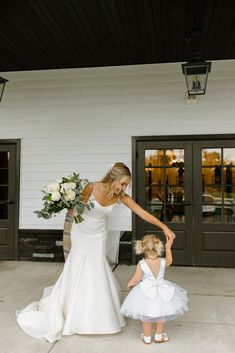 Bride and flower girl, mother and daughter wedding photo, include your children in your wedding Bride And Mini Bride Pictures, Mother Of The Bride Pictures Photo Ideas, Wedding Daughter Flower Girl, First Look Mom And Bride, Mother Of The Groom Photo Ideas, Wedding Photos Bride And Daughter, Wedding Photo Ideas Daughter, Wedding Photo With Daughter, Flowergirl Wedding Pictures