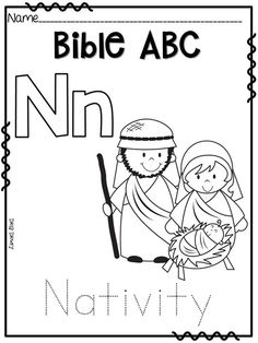 the letter n is for nativity coloring page