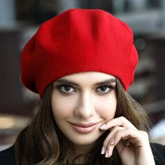 "Vegan beret women Red beret acrylic Beret hat women Red french chapeau Knitted beret High density knit. Beret takes a good shape, does not sag. Season: Fall / Spring/ Winter Unlined Composition: premium acrylic, elastane One size: from 7 to 7 3/8 US size - 22 \"- 23\", (M-L international - 56-59 cm) Color: different is available. Please select from the drop down menu. Care instructions: Hand wash, dry flat. Made and packed in smoke-free house" Classic Beret For Winter, Classic Winter Beret One Size, Red Acrylic Beanie Cap, Classic Red Winter Hat, One Size Winter Hats For Gifts, One Size Winter Hats As Gifts, One Size Winter Hat For Gift, One Size Winter Beret, Red Acrylic Hat One Size Fits Most