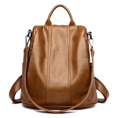 Brand Name: KMFFLYPlace Of Origin: HE BEI ?ProvinceLining Material: PolyesterOrigin: CN(Origin)Main Material: Genuine LeatherGenuine Leather Type: SheepskinExterior: Silt PocketGender: WOMENCarrying System: Arcuate Shoulder StrapCapacity: Below 20 LitreStyle: FashionClosure Type: zipperTechnics: EmbossingRain Cover: NoModel Number: 3645Pattern Type: SolidDecoration: NONEBackpacks Type: SoftbackInterior: Interior Slot PocketInterior: Cell Phone PocketInterior: Interior Zipper PocketInterior: Inte Soft Leather Backpack, Shoulder Bags For School, Anti Theft Backpack, Backpack Pattern, Leather Backpack Purse, Sac Week End, Vintage Backpacks, Women Leather Backpack, School Bags For Girls