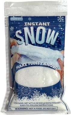 snow powder is packaged in a plastic bag