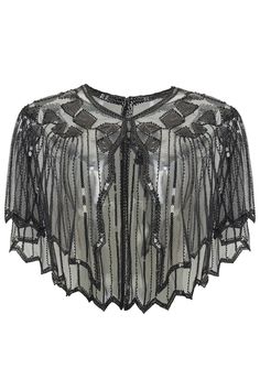 The embroidery of the retro shawl perfectly interprets the luxurious artistic style. A dazzling presence at the party, add noble charm and fancy. Features: Polyester fabric Chic zig zag hem Metal hook closure Embellished sequins and beads 1920s Shawl, Evening Shawls And Wraps, Flapper Outfit, 1920s Women, 1920s Outfits, Evening Shawls, Vintage Shawls, Bridal Shawl, 1920s Dress