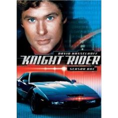 the movie knight rider is shown in front of a blue background with an image of a man