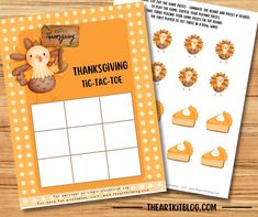 a thanksgiving tic - tac toe game with turkeys on it