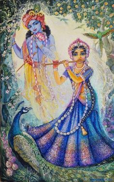 Krishna Painting Iskcon, Radha Krishna Iskcon, Krishna Iskcon, Radha Krishna Painting, Art Krishna, Iskcon Krishna, Playing Flute, Krishna Avatar, Radhe Krishna Wallpapers