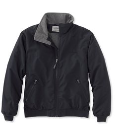 A Bean's best-value, our three-season men's fleece-lined jacket provides warmth and protection from rain and wind, without the bulk. Traditional Fit. Best with midweight layer. Falls at hip. Center back length, size L: 27 1/2". 100% nylon shell. 300-weight 100% polyester fleece lining and collar. 100% nylon taffeta sleeve lining with ThinsulateTM Insulation 100% polyester. Machine wash and dry. Premium durable nylon shell is treated to be highly water and wind resistant. Smooth nylon sleeve for Mens Jackets Casual, Casual Jackets, Mens Winter Fashion, Mens Fleece, Mens Outerwear, Ll Bean, L L Bean, Casual Jacket, Black Media