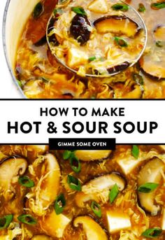 how to make hot and sour soup in the slow cooker with text overlay