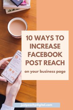 two people sitting at a table with their laptop and phone in front of them text reads 10 ways to increase facebook post reach on your business page