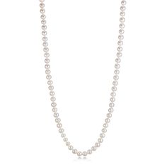 Gump's Signature 6mm Pearl Rope Necklace Classic Single Strand Pearl Necklace With Round Beads, Classic Single Strand Akoya Pearl Necklace, Classic Akoya Pearl Single Strand Necklace, Classic Single Strand Pearl Necklace For Formal Occasions, Classic Akoya Pearl Necklace, Classic Formal Pearl Necklace With Pearl Drop, Classic Formal Pearl Pendant Necklace, Classic Akoya Pearl Drop Necklace, Classic Pearl Chain Jewelry