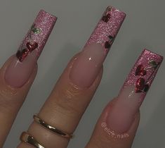 Vday Nails, Beauty Hacks Nails, Cherry Nails, Exotic Nails, Cat Eye Nails, I Get It, Pretty Acrylic Nails