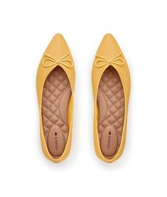 12 Ballet Flats with Arch Support to Buy in 2023 - PureWow Yellow Ballet Flats, The Goldfinch, Pointed Ballet Flats, Im A Lady, Goldfinch