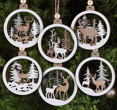 Set of 6 Christmas Hanging Wooden Ornaments, Binswloo Hollow Laser Cutting Wood Cutouts Gift Tags Pendants Wood Baubles Rustic Reindeer Xmas Tree Ornaments for Holiday Season Decor Christmas craft ideas #christmascraftideas Christmas craft idea #christmascraftidea #christmas #craft #idea merry christmas #merrychristmas 17.829