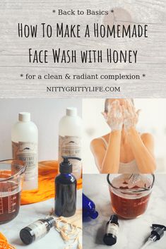 This homemade natural face wash couldn't be simpler to prepare!  The gentle foam of this cleanser fulfills all my "suds means clean" preconceived notions while the honey and glycerin help to the dryness associated with soap based cleansers. This honey cleanser is great for removing everyday makeup, dirt and grime! Homemade Moisturizer, Face Scrub Homemade, Homemade Facials, Natural Cleanser, Diy Skincare