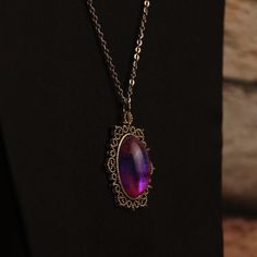 Ask Me About Custom Pieces. I Can Do Any Color Or Style. Handmade By Jewel Oval Vintage Pendant Epoxy Resin Pink Blue & Purple Transparent Pendant 20 Inch Silver Chain Purple Oval Jewelry For Party, Handmade Purple Oval Necklace, Purple Oval Party Jewelry, Vintage Purple Oval Pendant Necklace, Amethyst Necklaces, Medieval Necklace, Cascade Necklace, Turquoise Choker, Starburst Necklace