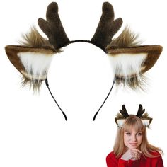 PRICES MAY VARY. Festive Elegance: How Can You Say No to A Reindeer Antlers Headband? Embrace the magic of every festive occasion with deer antlers. Its realistic design adds a touch of whimsy to any look, making it an ideal choice for Christmas parties, Halloween cosplay, or gatherings Comfortable Wear: Crafted with comfort in mind, our reindeer headband is lightweight and easy to wear for extended periods. The rubber pads on the bottom protect your head. Highly elastic hair hoop frame, extreme Reindeer Antlers Headband, Animal Ears Headband, Antlers Headband, Deer Antlers Headband, Eve Costume, Reindeer Ears, Deer Ears, Adult Christmas Party, Christmas Hair Accessories