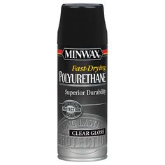 a black spray can with the words polyurephane on it's side