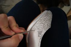 Rhinestone Tutorial, Diy Glitter Shoes, E6000 Glue, Rhinestone Crafts, Trying Something New, Diy Rhinestone, Shoes Diy, Hot Fix, Rhinestone Shoes