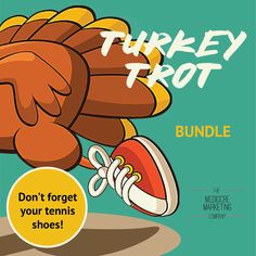 the turkey foot shoe is on display in front of a green background with white lettering