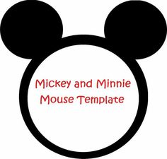 mickey and minnie mouse template with the words mickey and minnie mouse in red on it