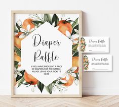 an orange and white floral wedding sign with the words mango bar on it in black ink