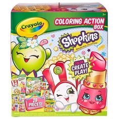 a box of crayola coloring action toys