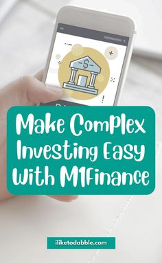 a person holding a cell phone with the text make complex investing easy with mfinance