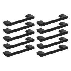 set of six black plastic shelf brackets