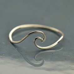 Sterling Silver .925 Beachy Surfer Style Wave Finger Ring Size 6 7 or 8 #Unbranded #Stackable Wave Bracelet, Beachy Vibes, Travel Charms, Pendant Bails, Fine Silver Jewelry, Wave Ring, Silver Bead Bracelet, Monogram Jewelry, Beach Lover