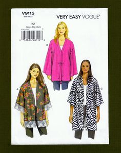 two women's tops and coat sewing pattern