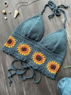 Kids Crochet, Crochet Sunflower, Crochet Fashion Patterns, Clothes Aesthetic, Fun Crochet Projects