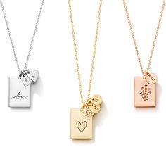 PRICES MAY VARY. TO CUSTOMIZE: Click on the yellow 'Customize Now' button on the right. All necklaces are hand stamped with initials per your requested letters. SIZE: 14K Rose Gold Filled 13x18mm Square + 6mm disk or heart. All the metals we use are lead free, nickel free and hypoallergenic. Safe for sensitive skin. Made in America. All raw materials sourced from USA. All handmade in the USA Necklace To Give To Your Girlfriend, Custom Mom Gifts, Mom Personalized Gifts, Necklaces With Initials, Personalized Necklace Ideas, Mom Necklace Kids Names, Laser Engraved Jewelry, Gifts From Grandkids, Mothers Jewelry