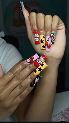 Kaw Nails, Kaws Nails, Nails Matte, Claw Nails, Long Acrylic, Hype Shoes, Pretty Acrylic Nails