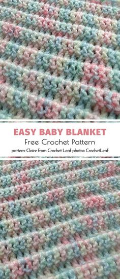 an easy crochet baby blanket with text overlay