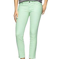 Nwt Gap 1969 Mint Green Ankle Jeans Sz 26 / 2 (Waist 30 X 27 Inch Inseam) Low Rise , Skinny In The Hip & Thigh Slim Leg , Stretch New With Tags Waist Is 30 Inches Inseam Is 27 Inches 98% Cotton / 2% Spandex Gap Stretch Jeans For Spring, Gap Spring Mid-rise Bottoms, Spring Mid-rise Gap Bottoms, Spring Mid-rise Bottoms By Gap, Clothes For Women Over 50, Gap Jeans, Slim Leg, Ankle Jeans, Slim Legs