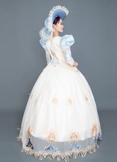 Champagne Rococo Southern Belle Lolita Dresses Vintage Photography Theatre Costumes     Condition: Brand New   Color:  As Picture   Material: Satins And Lace   Silhouette: Ball Gown   Sleeve Length: Full Sleeve   Dresses Length:Floor-Length   Neckline: V-Neck   Decoration: Lace   Style: Vintage     Includes: Dress + Hat White Long Sleeve Gown For Costume Party, Elegant White Gown For Fancy Dress, White Ball Gown For Fancy Dress, White Marie Antoinette Style Fancy Dress, Elegant Beige Costume Dress, Elegant Fancy Dress With Lace Trim, Elegant Lace Trim Dress For Fancy Dress, Elegant White Fancy Dress, Elegant White Dress For Fancy Occasion